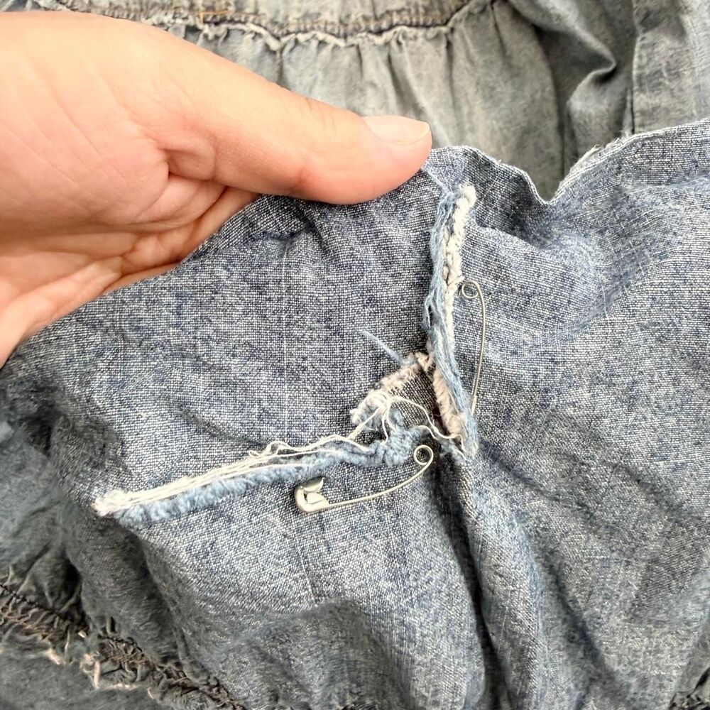 Y2K light blue denim maxi skirt - Picture 5 of 7